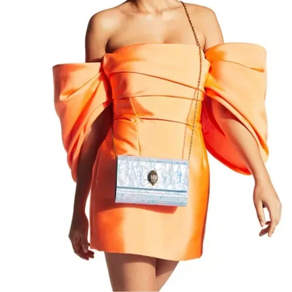 💜🩵RARE FIND!!! Kurt Geiger London Party Eagle Clutch With Removable Chain NWT 🩵💜 - Picture 3 of 12